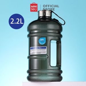 MINISO LD159 LD136 Botol Air Minum 2.2L Besar Water Bottle/ BOTOL MINUM PLASTIK UKURAN 2.2L - LD159 Hitam