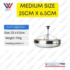Viddavet Piglet round stainless steel piglet Feeder + 1 kg Super Biik automatic feeder automatic feeder for pig