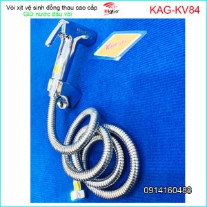 Vòi xịt vệ sinh ấn tay KAG-KV84 xịt rửa vệ sinh Biggo chrome bóng hand spray nhấn êm dùng cho trẻ em và người già tia nước mạnh sử dụng tốt