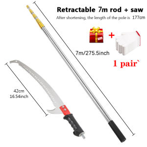 High-branch Saw 3-7M Telescopic Pole for Tree Trimming High Altitude Branch Pruning Saw Garden Saw Garden Pruning