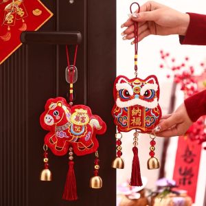 OKDEALS01 The God of Fortune Horse Pendant Embroidered Red Chinese New Year Decoration High-end Chinese Style Chinese Lucky Ornament Spring Festival