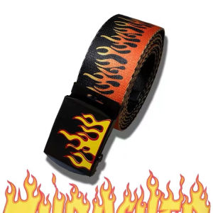 (พร้อมส่ง) เข็มขัดลายไฟ ขนาด: 3.8 ซม x 135 ซม