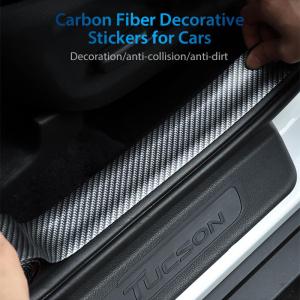 5CM/7CM Door Step Carbon Fiber Sticker Front Rear Bumper Stylish Strip Blue Red Sliver Gold Black Honda Toyota Nissan