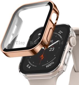 40mm 44mm Waterproof Watch Glass+Case for Apple Watch Series 9 8 7 6 SE 5 4 41 45 MM PC Full protection for iWatch 9 8 7 Cover