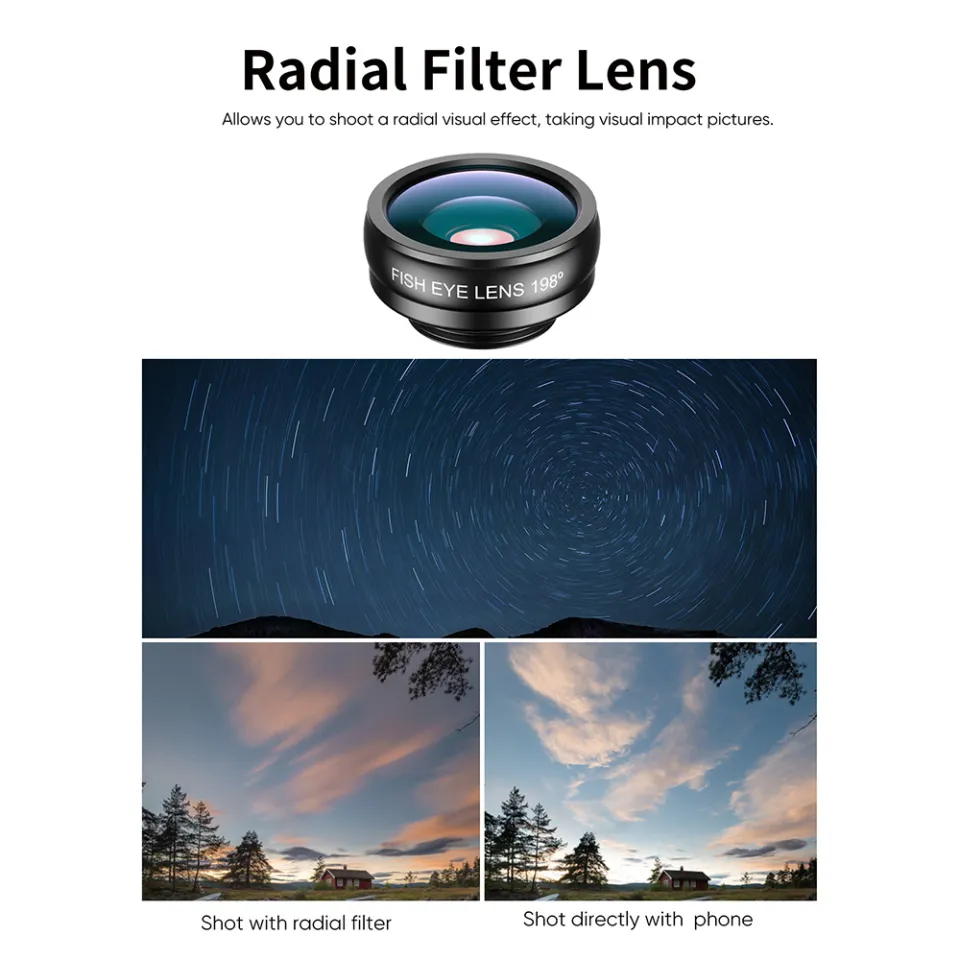 APEXEL 10-in-1 Phone Lens Kit With 22X Telephoto Lens 198° Fisheye Lens Kaleidoscope Lens 0.63X Wide Angle Lens 15x Macro Lens Various Filter Lens Universal Clip Storage Box Replac I.288260422 - View #11