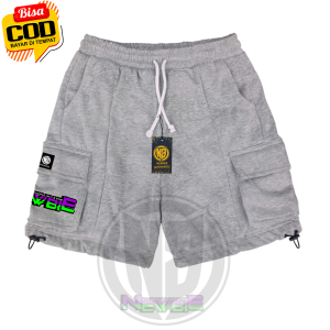 NEW Celana Cargo Pendek Bahan Soft  Katun Fleece Celana Pendek Cargo  Model Kantong Samping Pria Wanita Terbaru Terlaris Masa Kini Size M L XL XXL