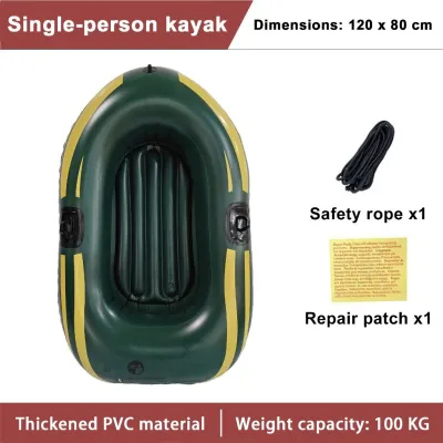 【COD】2-Person Inflatable Kayak Boat 200 Yellow Thickened & Wear-Resistant PVC Material Includes Hand Pump Oars & Tow Rope Durable Inflatable Raft for Outdoor Water Sports