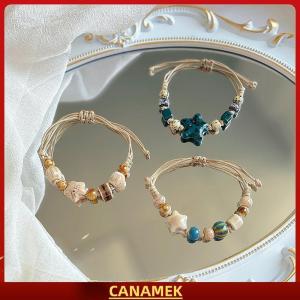 Miễn phí vận chuyển✨ Boho Phong Cách Handmade Sao Vòng Đeo Tay Gốm Cho Phụ Nữ Cô Gái Độc Đáo Phong Cách Dân tộc Có Thể Điều Chỉnh Vòng Đeo Tay Đồ Trang Sức Phụ Kiện Quà Tặng