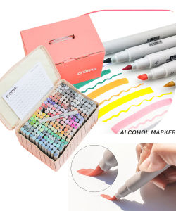 Croma Markers - Dual Tip Alchohol Based Markers Brush Tip and Broad Order in 1/12/24/36 setsSoft&Hard Dual-tip Marker Pen