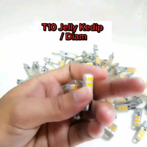 2pcs Lampu Led T10 Jelly Gel Senja Kedip Flash Lampu Sein Sen Motor Mobil Mode Kedip dan Mode Diam 6 Mata 12v DC Sepasang isi 2pcs