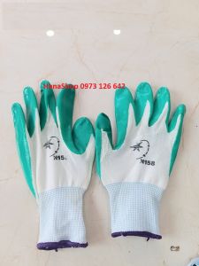 Bịch 12 Đôi Găng Tay Bảo Hộ Lao Động Cao Cấp phủ cao su Latex (600g) #158