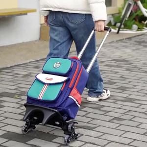 Kapibara Trolley School Bag for Boys 1-3-6 Grade Girls Back Pull Dual-Use Waterproof Childrens Trolley Case 5