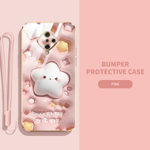 YBD Hiệu Ứng Hình Ảnh 3D Ốp Điện Thoại Cho Vivo S1 Pro Thỏ Động Vật Đáng Yêu Hoa Văn Hình Hoa Tulip Silicone Sang Trọng Dây Buộc Gửi Chất Liệu