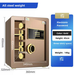 Safe Box Mechanical All Steel Fireproof AntiTheft Depository Cash Jewelry Home Office File Laptop Hotel Safety Security