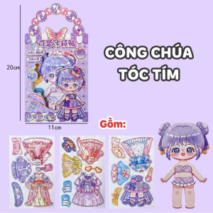 Đồ Chơi Búp Bê Thay Váy Công Chúa Nam Châm Sticker Búp Bê Từ Tính Thay Trang Phục Công Chúa