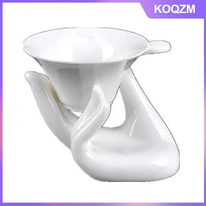 KOQZM Ceramic Hand Shaped Boiled Egg Cup Holder Leak Ceramic Guanyin Hand Rest Egg placement tool Hand Rest Shelf Decoration