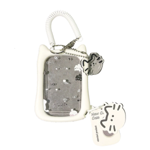 Cute Transparent Cats Ear Campus Holder With Detachable Lanyard Sleeve For Students Bus Subway Accessories