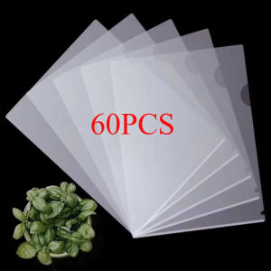 60PCS A4 L Type Folder Transparent File Classification Folder Student Stationery