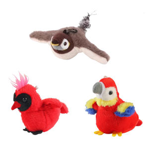 ของเล่นแมวสแปร์โรว์ของเล่นแบบโต้ตอบได้เพื่อความสนุกสนานในร่มกลางแจ้งแมวตุ๊กตาหนานุ่มปีกกระพือ