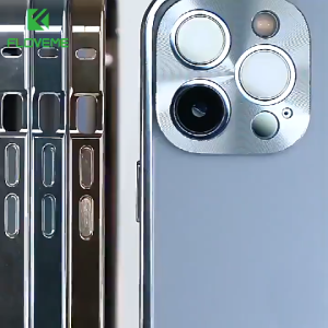 FLOVEME Luxury Metal Frame Phone Case For iPhone 16 15 14 13 12 11 Pro Max 15 14 Plus Matte Translucent Lens Protection Shockproof Case For iPhone 16 15 14 13 12 11