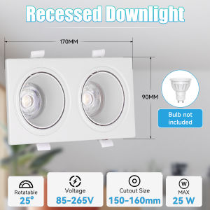 CANMEIJIA Tri Colors Recessed Anti-Glare LED Pin Light Downlight 7W 3 Colors 3000K/4000K/6500K Selectable Bulbs GU10 LED Recessed Downlights for Living room Bedroom Bathroom Office