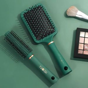 3 PCS Hair Brush and Comb Set Round Brush Massage Paddle Brush Detangle Hair Brush Cushion Hair Combs Wet Dry Brush for Women Men Hair Styling