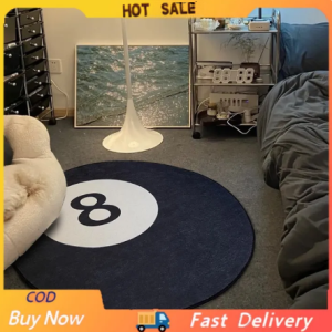 8 Ball Rug Soft Carpet Skin Friendly Black Anti-slip Hoom Decor Atmosphere Carpet