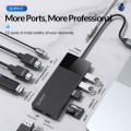 USB C Laptop Docking Station Dual Monitor, ORICO 12 In 1 USB C Hub Adapter Triple Display พร้อม HDMI 4K, DisplayPort 60HZ, Ethernet,PD3.0 100W,พอร์ต USB 4พอร์ต,เสียง3.5มม. Tf/sd สำหรับ MacBook, Windows และ Android. 