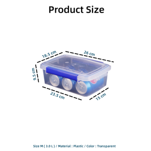 【Woody】 Fresh-keeping box transparent with cover plastic large-capacity home commercial rectangular kitchen refrigerator
