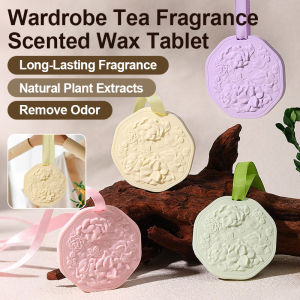 ✨Pendant/Fragrance Wax Tablet/Aroma/Fragrance Sheet/Natural Plant Extract/Lasting Fragrance/Long-lasting Scent/White Sandalwood & Green Tea Pendant/Rope/Embossed Design/Gentle & Refined - Wardrobe Tea Aroma Fragrance Wax Tablet
