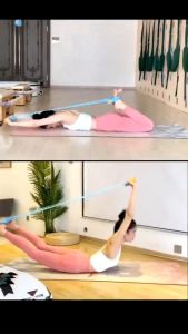 Dây kéo đàn hồi 4 ống tập gập bụng tập tay vai dây đàn hồi tập yoga gym pilatesi