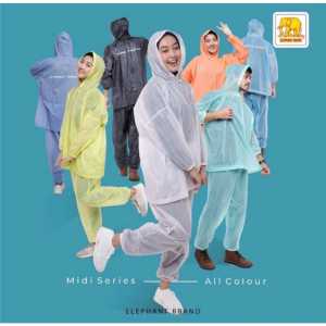 Jas Hujan Dewasa Ponco Celana MIDI Elephant Brand Poncho Setelan Gajah Jas Hujan Ponco Celana Baru Mantel Murah Ponco Baju Celana Warna Warni Jas Hujan Praktis Ringanl