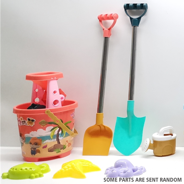 8PCS beach children's toys large beach bucket and shovel set summer