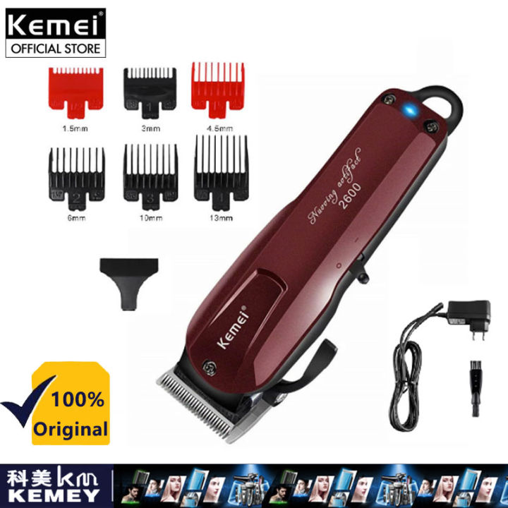 Kemei KM - 2600 Rechargeable Electric Hair Clipper Trimmer with Guide ...