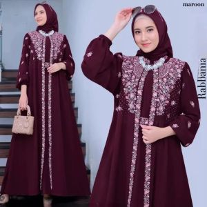 Rabbania Dress Maxi Dress Kondangan Model Terbaru Elegant Kekinian Dress Ceruty / Gamis Murah 2025