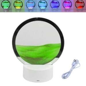 J2UQR3 Dynamic Decompressed Sea Display Decoration 3D With 7 Colors Bedroom Decorations Home Decor Hourglass Light Quicksand Painting Sandscape Lamp  Ornament