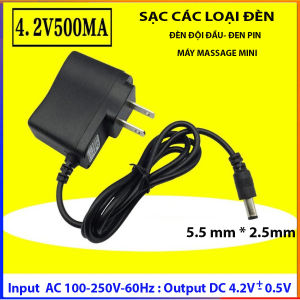 Sạc đèn pin đội đầu 1s 4.2v 500 mAh có đèn báo đầy chuyên sạc pin Li-ion 3.7v. cho đèn pin và các loại chân cắm tròn