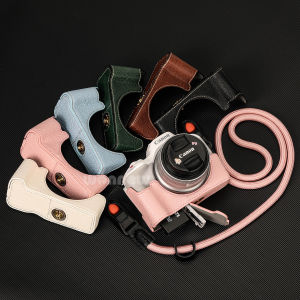 【NEW F】PU Leather Case for Canon EOS R50 R100 Bag Half Body Cover Camera Neck Strap Quick Release Shoulder Strap Wrist Round Rope