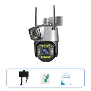 V380 V10 Outdoor CCTV Dual Camera Wifi Connect To Cellphone Dual Lens Waterproof Night Vision Alarm