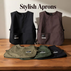 Waterproof Vest Apron Oilproof Kitchen Workwear Big Pocket Barista Waiter Cooking Bbq Cafe