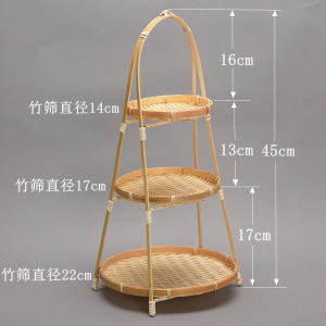 Bamboo Snack Stand Wedding Cake Stand Cookie Platter Sushi Dessert Table Dessert Snack Tray Bread Basket