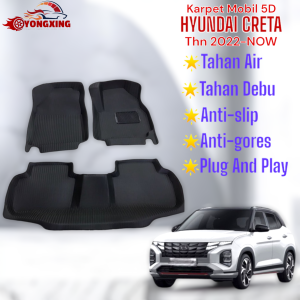 Karpet Mobil Yongxing 5D Hyundai Creta 2022 Carbon Plug And Play Tahan Air Dan Tahan Debu