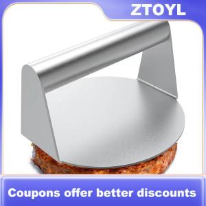 【ZTOYL】 Stainless Steel Smash Burger Press Hamburger Patties Meat Masher Circular Meat Press Mold For Deli Meats Kitchen Accessories