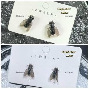 [COD] Modingdue 2Pairs Personalized Creative Mini Simulated Fly Earrings For Men Women Funny Abstract Niche Jewelry Accessories Couple Gift