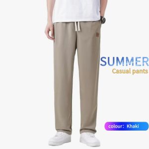 Mens pants Korean Style Straight Leg Pants Casual Pants Seluar Slack Wanita Slimming Wide Leg[5XL]