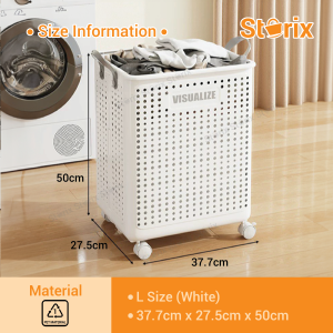 Storix Multifunctional Foldable Ventilate Laundry Basket with Wheels for Dirty Clothes Large Capacity Storage Box