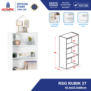 Olympic Rak Serbaguna / Rak Multifungsi / Rak Susun / Rak Buku / RSG RUBIK 3T
