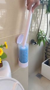 6Pcs Disposable Toilet Bowl Cleaner Brush Punch-Free Wall Mount Bathroom Cleaner
