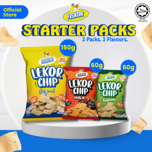 [Starter Pack] Fiskor Keropok Lekor Chips Original 150g + Mala 60g + Seaweed 60g - (Halal Certified)