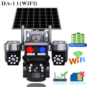 V380 PRO 15MP HD Outdoor Camera Three Lens Solar Camera Night Vision PIR Human Detection Wireless Video Surveillance 4G sim Three Lens Outdoor CCTV